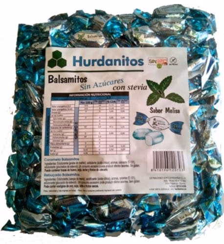 Caramelo HURDANITOS Balsamitos sabor MELISA sin azúcar