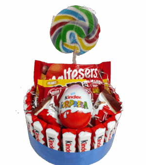 Tarta Kínder y Piruleta Iris 350 gr