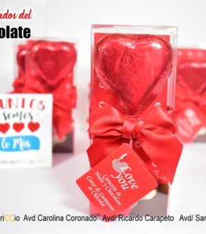 Estuche con piruleta en forma de corazón