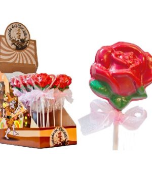 Piruleta de chocolate con forma de Rosa