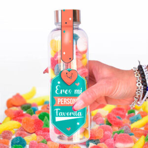 Botella con chuches y mensaje Mi persona favorita.