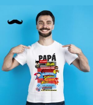 Camiseta Blanca Papá eres mi Superhéroe