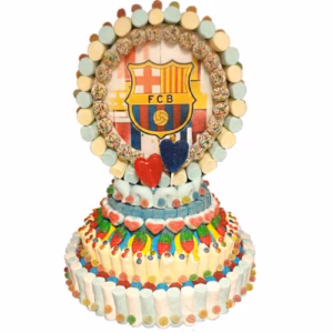 Tarta de chuches corona de fútbol