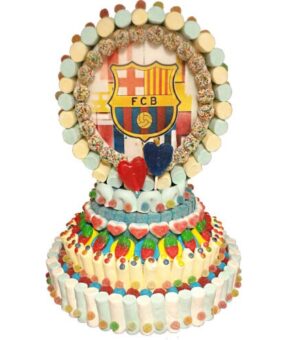 Tarta de chuches corona de fútbol