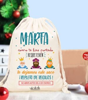 mochila personalizable con nombre de reyes magos