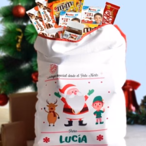 Saco repleto de chocolates y gominolas papa noel