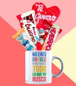 regalo enamorados taza con chocolate
