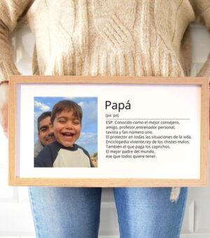 Marco de madera con fotos y con historia para Papá
