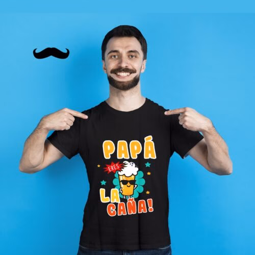 Camiseta negra Papá eres la caña