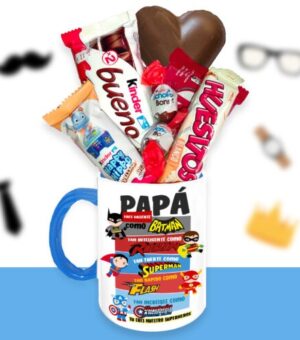 Taza cerámica bicolor - Papá eres mi héroe