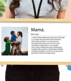 Marco de madera con fotos y con historia para mamá