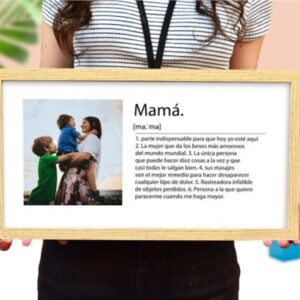 Marco de madera con fotos y con historia para mamá