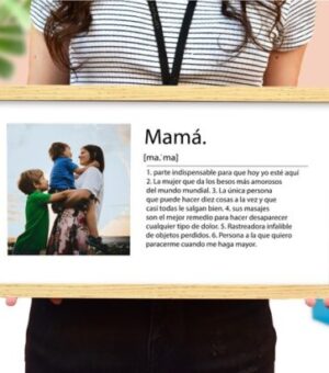 Marco de madera con fotos y con historia para mamá