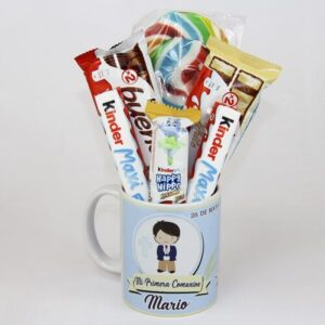 Taza para comunión de niño rellena