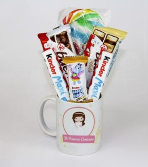 Taza comunión rellena niña