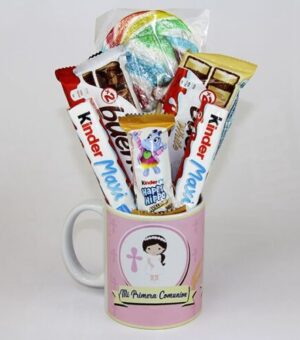 Taza de comunión para niña rellena
