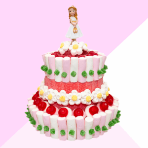 tarta para centro de mesa de niña para comunión