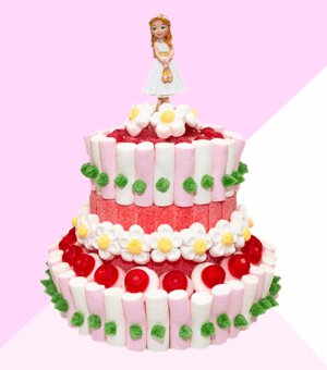 tarta para centro de mesa de niña para comunión