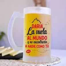 Jarra de cerveza para tu amor con texto sublimado romántico