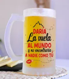Jarra de cerveza para tu amor con texto sublimado romántico