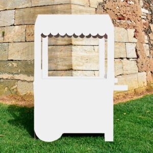 Carrito candy bar blanco para mesas dulces