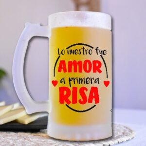 Jarra de cerveza lo nuestro fue amor a primera risa