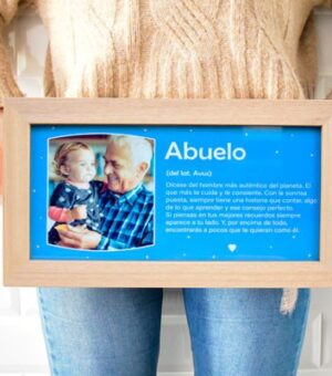 Marco de fotos de madera con dedicatoria de abuelo.