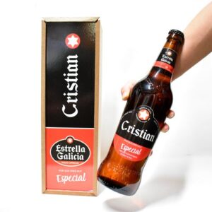 Estuche de cerveza personalizada de estrella galicia