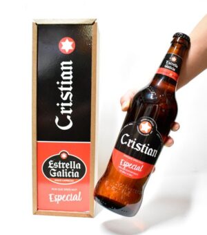 Estuche de cerveza personalizada de estrella galicia