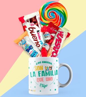 Taza cerámica rellena - Los amigos son la familia