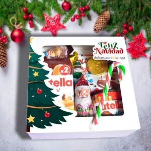Caja de Navidad repleta de chocolates.