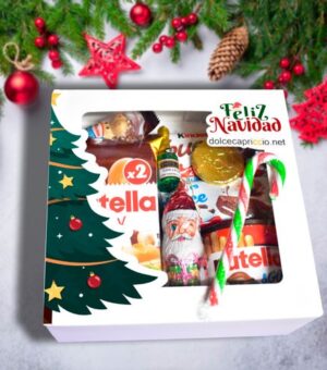 Caja de Navidad repleta de chocolates.