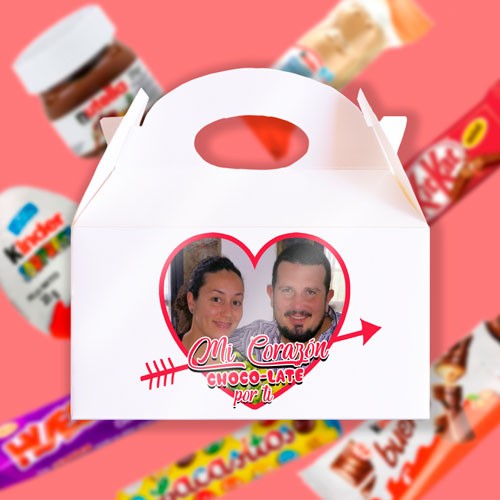 Happy Caja especial para San Valentín con fotografía personalizada.
