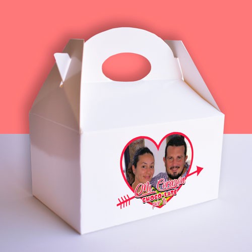 Happy Caja especial para San Valentín con fotografía personalizada.