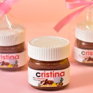 Bote mini Nutella, para regalo de comunión.
