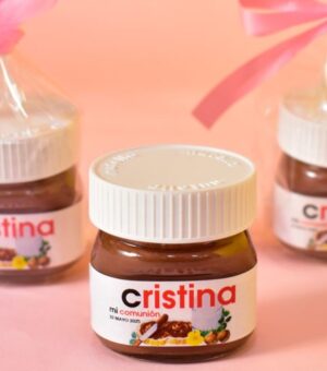 Bote mini Nutella, para regalo de comunión.