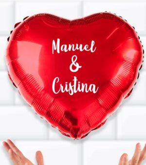 Globo de poliamida con forma de corazón apto para helio.