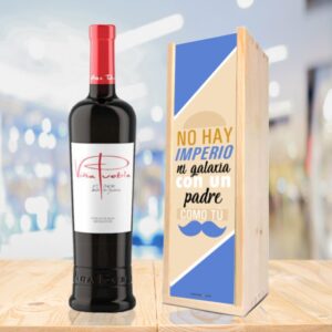 Caja de madera para regalar vino especial en el día del padre