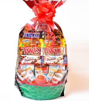 Cesta surtida de chocolates.