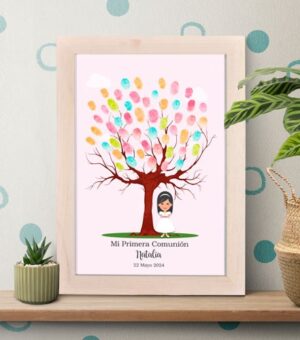 Árbol de huella para comunión de niña