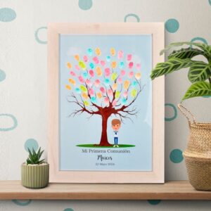 Árbol de huella para comunión de niño