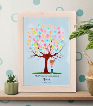 Árbol de huella para comunión de niño