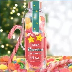 Botela con chuches para regalar en navidad