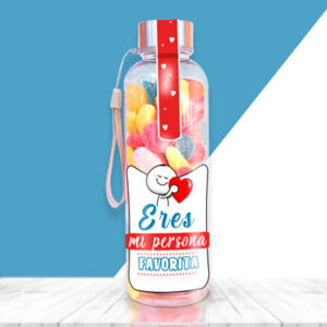 Botella con chuches y mensaje, eres mi persona favorita.