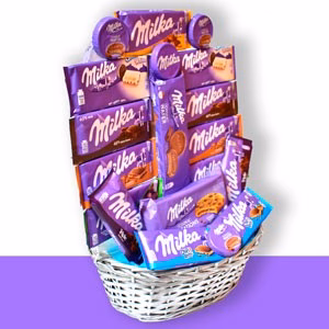 Cesta Milka para regalar.