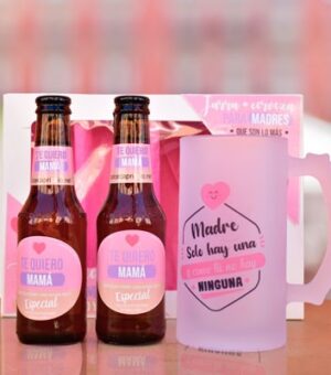 Sorprende a Mamá con Nuestro Estuche de Cervezas Personalizadas y Jarra de Cristal