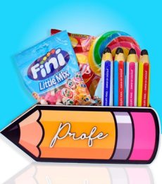 Lapicero de Agradecimiento para Profesores con chocolates y chuches.
