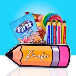 Lapicero de Agradecimiento para Profesores con chocolates y chuches.