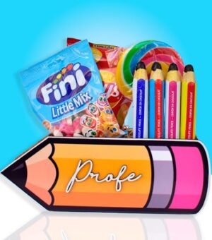 Lapicero de Agradecimiento para Profesores con chocolates y chuches.