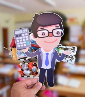 Regalo para prefesores - Caja de madera rellena de chocolate